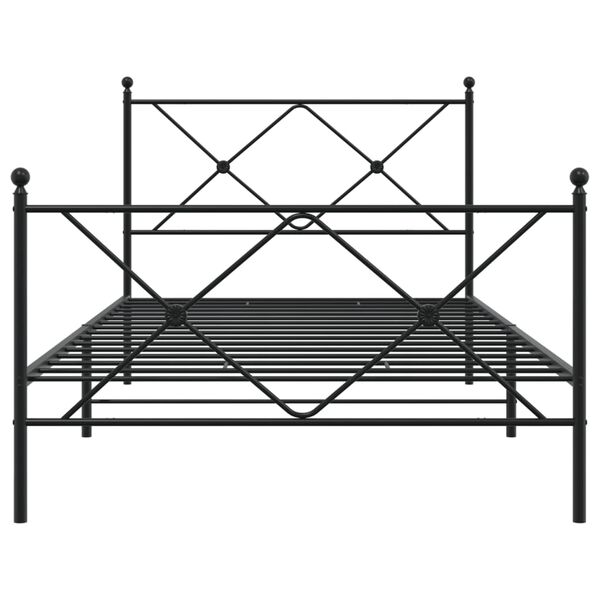 vidaXL Estructura cama sin colch&oacute;n con estribo metal negro 100x190 cm