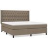 vidaXL Cama box spring con colch&oacute;n tela gris taupe 160x200 cm