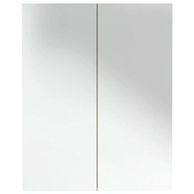 vidaXL Armario de espejo de baño MDF blanco y roble 60x15x75 cm