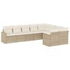 vidaXL Set de sof&aacute;s de jard&iacute;n 9 pzas con cojines rat&aacute;n sint&eacute;tico beige