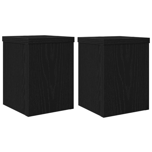 vidaXL Soporte de plantas 2 pcs Roble Negro 15 x 15 x 20 cm