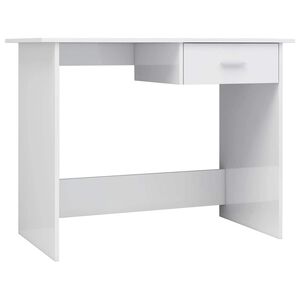 vidaXL Escritorio de aglomerado blanco brillante 100x50x76 cm