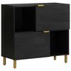 vidaXL Aparador de madera de ingenier&iacute;a negro 80x33x75 cm