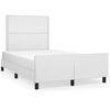 vidaXL Estructura de cama sin colch&oacute;n cuero sint&eacute;tico blanco 120x200cm