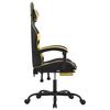vidaXL Silla gaming con reposapiés cuero sintético negro dorado