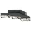 vidaXL Set de sof&aacute;s de jard&iacute;n 6 piezas y cojines rat&aacute;n sint&eacute;tico gris