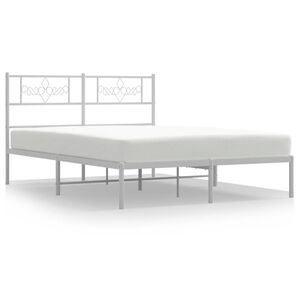 vidaXL Estructura cama sin colch&oacute;n con cabecero metal blanco 120x190cm