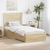 vidaXL Estructura de cama con caj&oacute;n con cabecera Madera contrachapada
