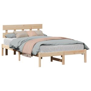 vidaXL Estructura de cama Marr&oacute;n 120 x 200 cm Madera maciza de Pino