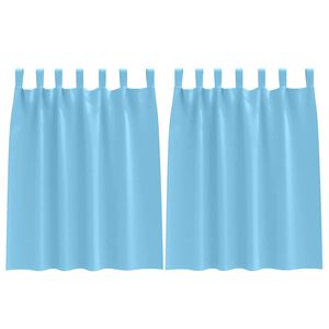 vidaXL Cortinas Opacas con Anillas 2 uds. Azul Claro 140 x 140 cm