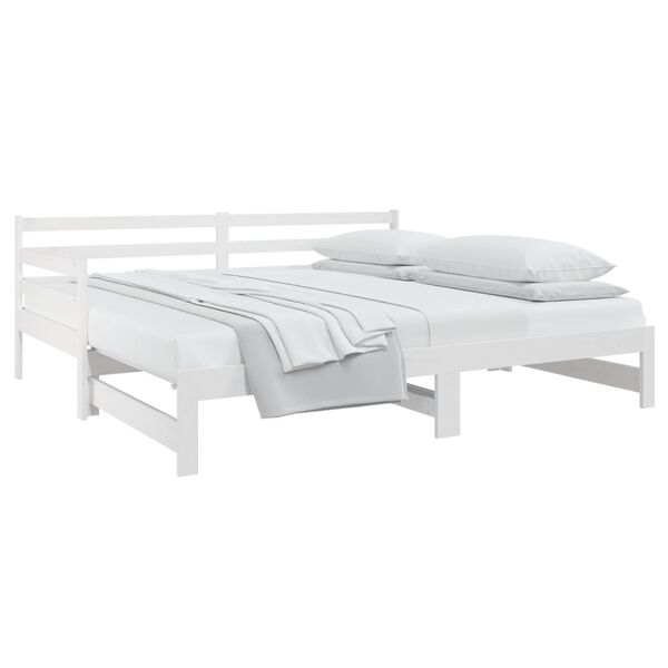 vidaXL Sof&aacute; cama extra&iacute;ble sin colch&oacute;n blanco 2x(90x190) cm