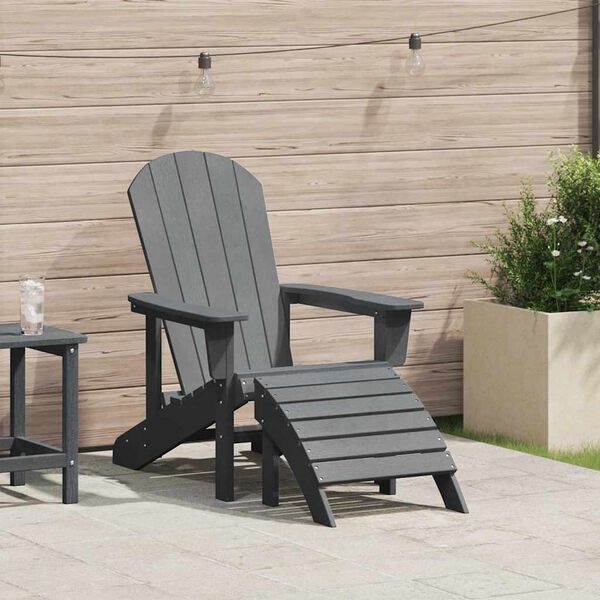 vidaXL Silla Adirondack Gris Claro 82 x 74 x 92 cm HDPE