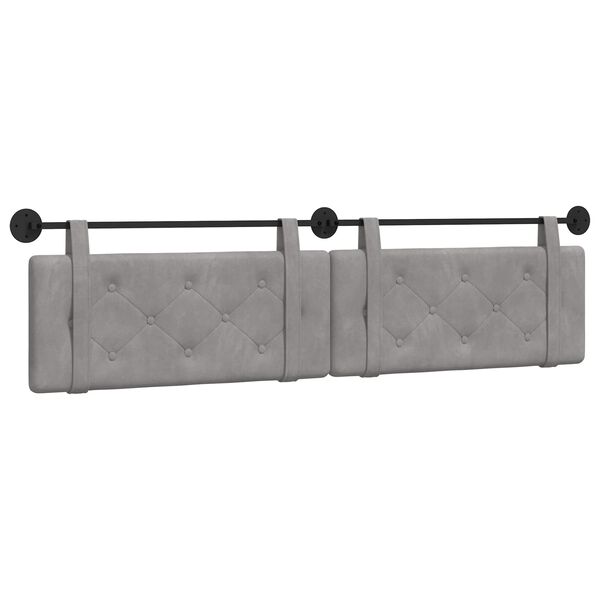 vidaXL Cabecera Colgante Gris Claro 210 x 55 x 5 cm Terciopelo