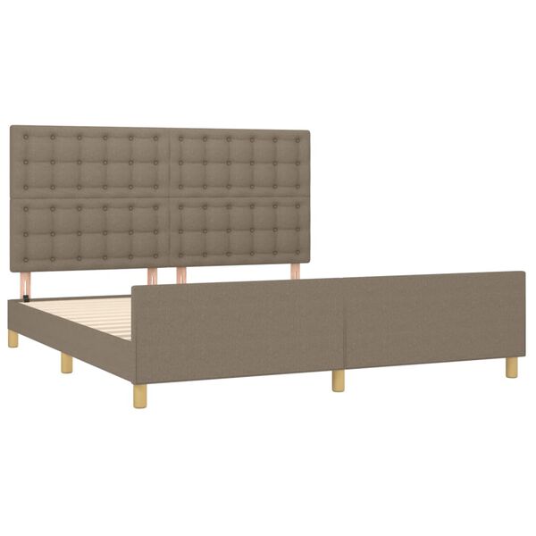 vidaXL Estructura de cama con cabecero de tela gris taupe 180x200 cm