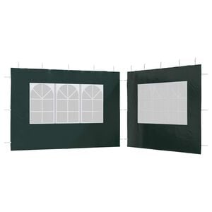 vidaXL Paredes laterales de carpa de fiesta con ventana 2 uds PE verde