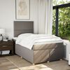vidaXL Cama box spring con colch&oacute;n tela gris taupe 120x200 cm