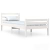 vidaXL Estructura de cama sin colch&oacute;n madera maciza blanco 90x200 cm