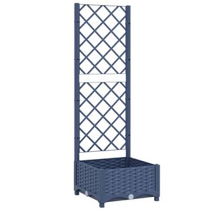 vidaXL Jardinera de jard&iacute;n con enrejado azul gris&aacute;ceo 40x40x121,5 cm PP