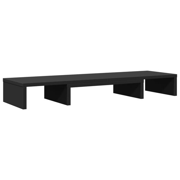 vidaXL Soporte elevador pantalla ajustable madera negro 80x24x10,5 cm