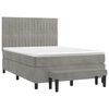 vidaXL Cama box spring con colch&oacute;n terciopelo gris claro 140x200 cm