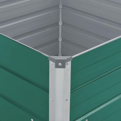 vidaXL Jardinera elevada de acero galvanizado verde 100x100x77 cm
