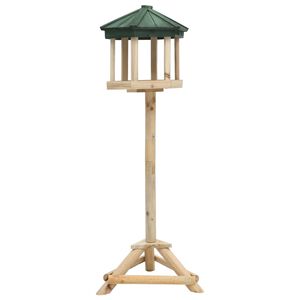vidaXL Comedero para p&aacute;jaros de pie madera maciza de abeto 33x110 cm