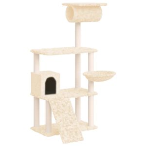 vidaXL Rascador para gatos con postes de sisal crema 131 cm