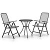 vidaXL Set de comedor de jard&iacute;n 3 pzas malla metal expandido antracita