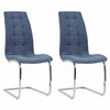 vidaXL Sillas de comedor voladizas 2 unidades tela azul