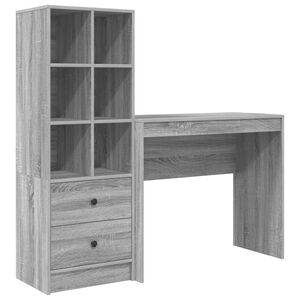 vidaXL Escritorio Gris Sonoma 135,5 x 40 x 127 cm 2 uds.