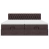 vidaXL Estructura cama otomana colchones tela marr&oacute;n oscuro 200x200cm