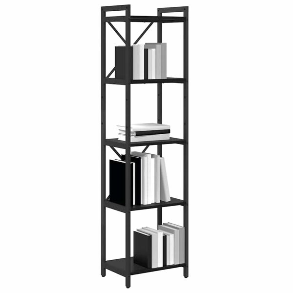 vidaXL Estante de libros Roble Negro 40 x 30 x 155 cm