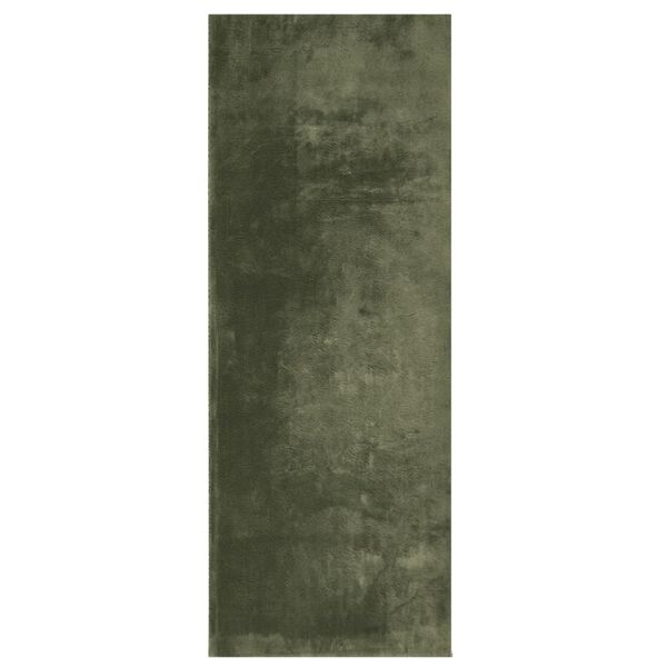vidaXL Alfombra pelo corto suave lavable HUARTE verde bosque 80x200 cm