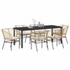 vidaXL Conjunto de Comedor de Jard&iacute;n 7 pcs Marr&oacute;n rat&aacute;n sint&eacute;tico