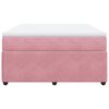 vidaXL Cama box spring con colch&oacute;n terciopelo rosa 160x200 cm