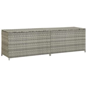 vidaXL Caja de almacenaje de jard&iacute;n rat&aacute;n sint&eacute;tico gris 200x50x60 cm