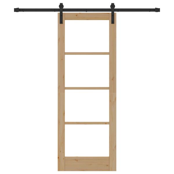 vidaXL Puerta Corredera ORKDAL Natural y negro 73,5 x 198,5 cm