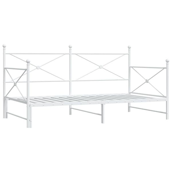 vidaXL Diván con nido sin colchón blanco 107x203 cm acero