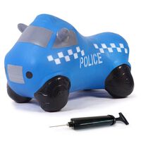JAMARA Juguete saltarín coche de policía color azul con bomba de aire