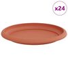 vidaXL Bandeja Redonda para Flores 24 pcs Rojo Ladrillo &Oslash; 14 x 2 cm
