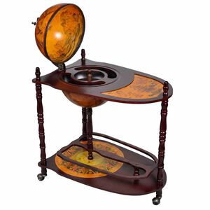vidaXL Mueble bar de pie bola del mundo madera de eucalipto