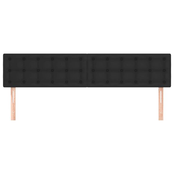 vidaXL Cabeceros 2 unidades de cuero sint&eacute;tico negro 80x5x78/88 cm