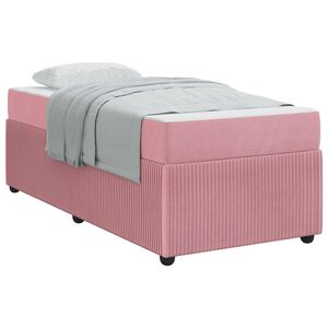 vidaXL Estructura de cama con colch&oacute;n Rosa 80 x 200 cm tela