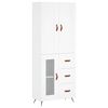 vidaXL Aparador alto madera contrachapada blanco 69,5x34x180 cm