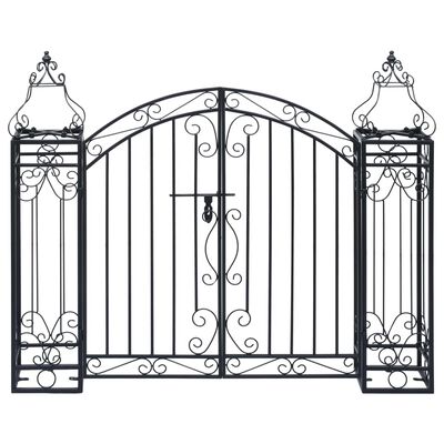 vidaXL Puerta de jardín decorativa de hierro forjado 122x20,5x100 cm