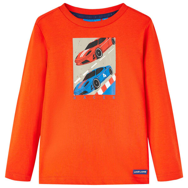 Camiseta infantil de manga larga naranja brillo 140