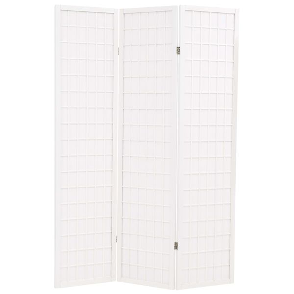 vidaXL Biombo plegable 3 paneles estilo japon&eacute;s 120x170 cm blanco