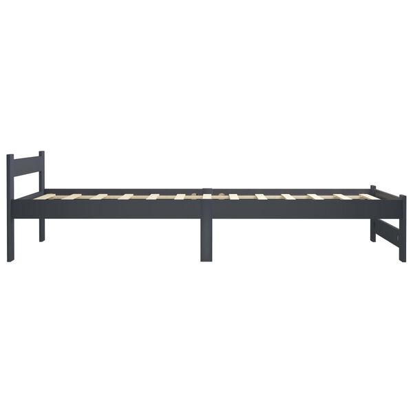 vidaXL Estructura de cama con 2 cajones pino gris oscuro 90x200 cm