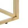 vidaXL Mesa consola acero inoxidable madera maciza traviesa dorado