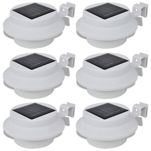 Foco solar blanco para vallas de jard&iacute;n, 6 unidades